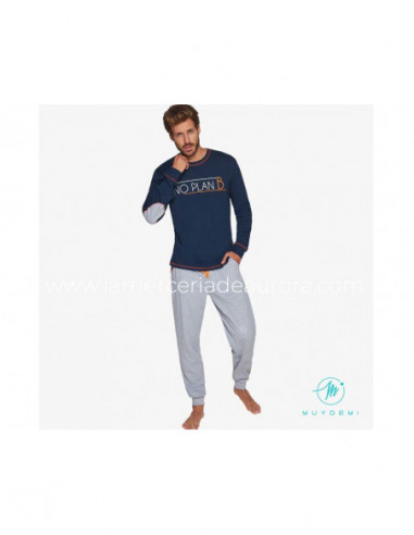 Pijama largo interlock hombre No plan B de Muydemi