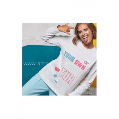 Pijama largo polar mujer Your own adventure de Muydemi 2