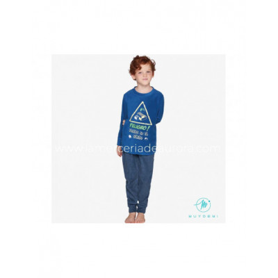 Pijama largo polar chico ¡Peligro! piezas en el suelo de...