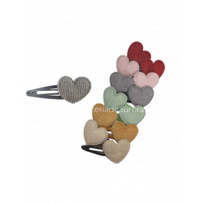 Rana pelo (2 uds) Corazón lúrex - varios colores