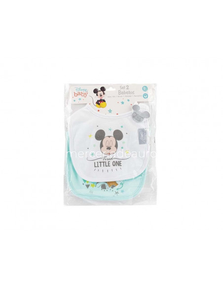Babero velcro impermeable Tired little one Mickey (2 uds) de Disney Baby