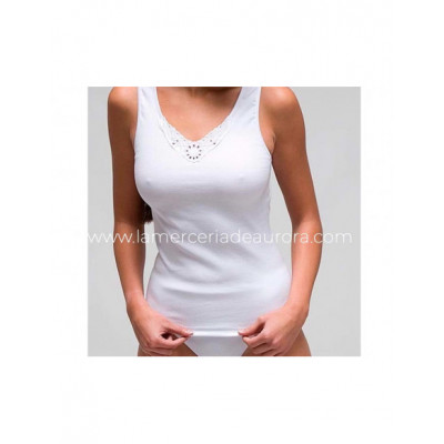 Camiseta mujer sport bordada algodón sin costuras 2116 de...