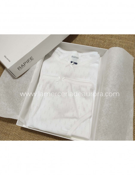 Conjunto interior niña algodón calado 2317 de Rapife