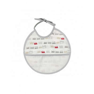 Babero redondo para bordar Coronas de Ti-tin