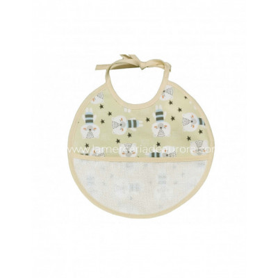 Babero redondo para bordar Osos de Ti-tin