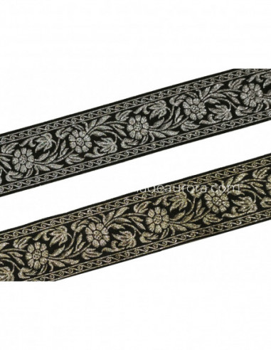 Tapacosturas tejido floral metalizado (ancho 5cm) de Spiral - varios colores