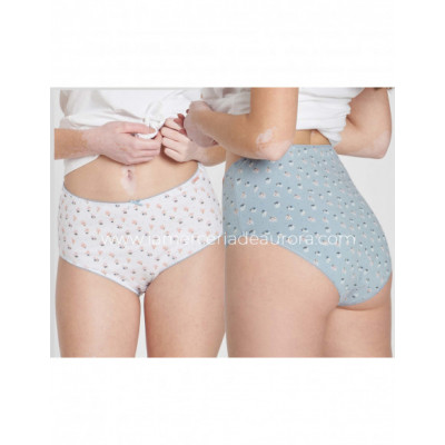 Braga alta mujer algodón Floral (pack 2 uds) de Kehat
