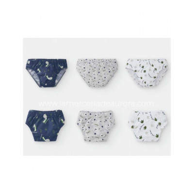 Slip infantil (pack 3 uds) Dino de Waterlemon