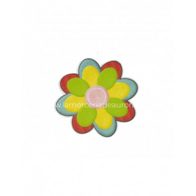 Parche termoadhesivo Flor multicolor (6x6cms)