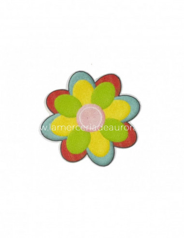 Parche termoadhesivo Flor multicolor (6x6cms)