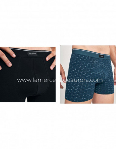 Bóxer hombre fantasía PB32 (pack 2 uds) Don Algodón - NEGRO y VERDE FANTASÍA