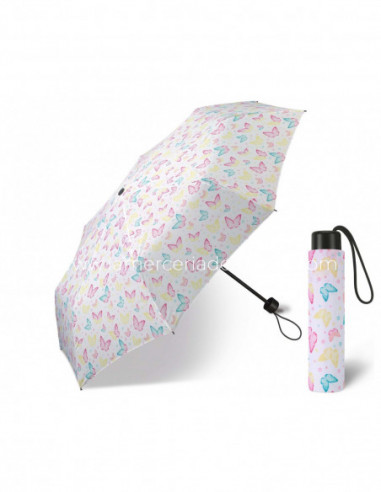 Paraguas plegable apertura manual Mariposas de Happy Rain