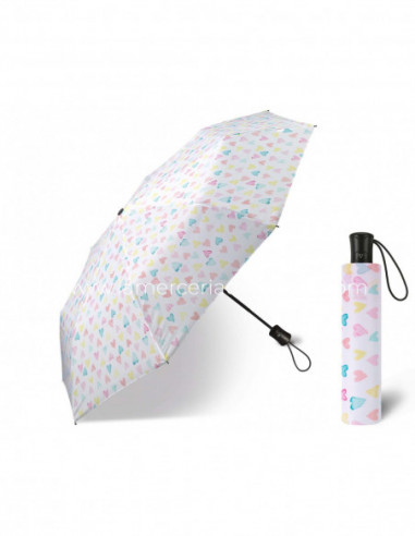 Paraguas plegable apertura automática Corazones de Happy Rain