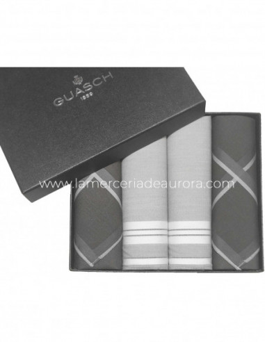 Estuche pañuelos caballero Titanium Gris (4 uds) de Guasch