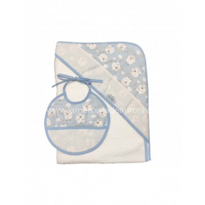 Capa de baño+babero para bordar Ovejas de Ti-tin 2