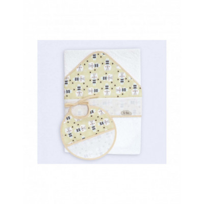 Capa de baño+babero para bordar Osito polar de Ti-tin