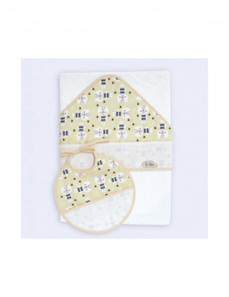 Capa de baño+babero para bordar Osito polar de Ti-tin