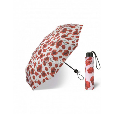 Paraguas plegable apertura manual Flores rojas fondo...