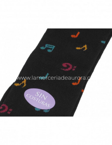 Calcetín alto mujer fantasía Música de Rodfer -...