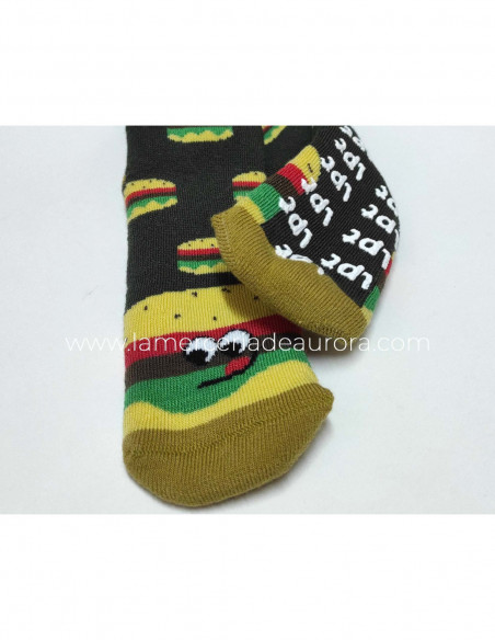 Calcetín rizo antideslizante Hamburguesas de Lepetit - varios colores