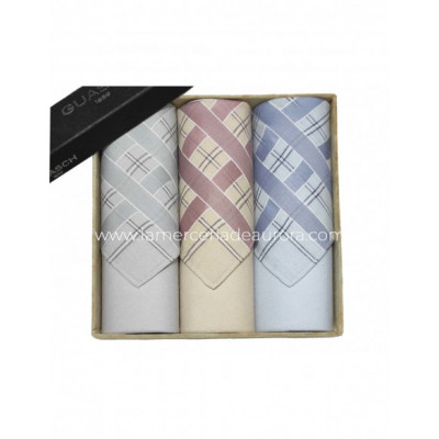 Estuche pañuelos caballero Apolo fondo color (3 uds) de...