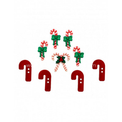 Botones decorativos Candy Striped Christmas (9 uds) de...