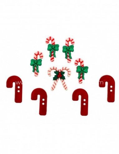 Botones decorativos Candy Striped Christmas (9 uds) de Dress it up