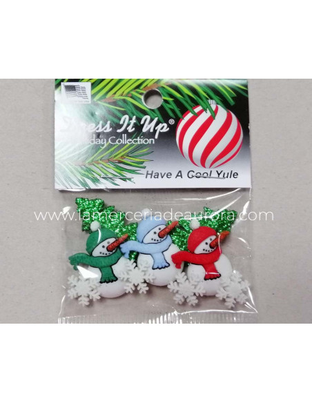 Botones decorativos Have a Cool Yule (8 uds) de Dress it up
