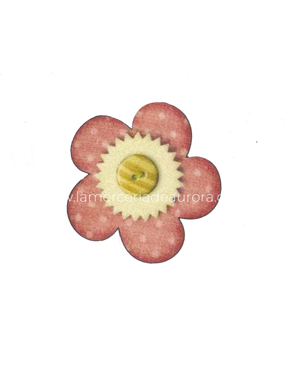 Parche termoadhesivo Flor con botón (6x6cms)