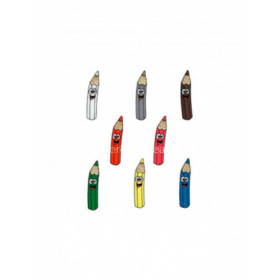 Termoadhesivos bordados Lápiz (7,5x1,5cms) - varios colores