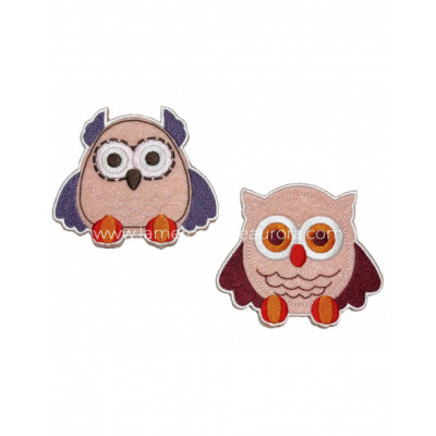 Termoadhesivos bordados Búhos (8x9cms) - varios colores
