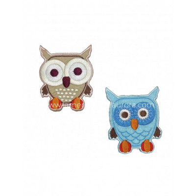 Termoadhesivos bordados Búhos (6,5X8cms) - varios colores
