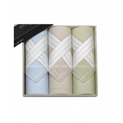 Estuche pañuelos caballero Apolo fondo color (3 uds) de...