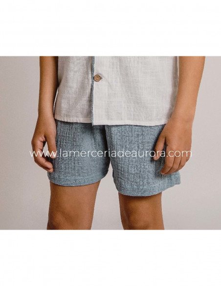 Pijama niño Comunión Aqua 49600 de Calamaro - detalle pantalón