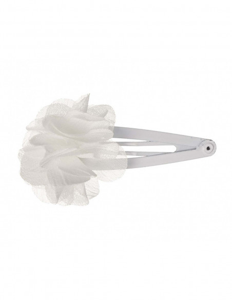 Clip rana con flor bambula de Siena Complementos - BLANCO