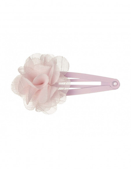 Clip rana con flor bambula de Siena Complementos - ROSA PASTEL