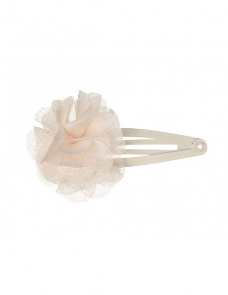 Clip rana con flor bambula de Siena Complementos - SALMÓN