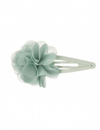Clip rana con flor bambula de Siena Complementos - VERDE PASTEL