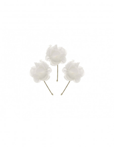 Pincho para recogidos con flor bambula (3 uds) de Siena complementos - varios colores