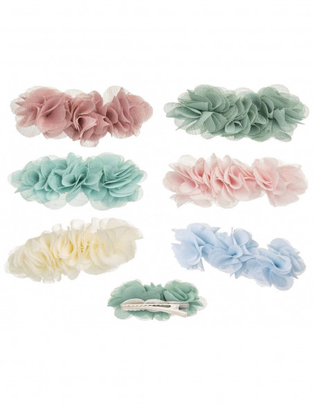 Pinza pico-pato "3 flores bambula" de Siena complementos - varios colores