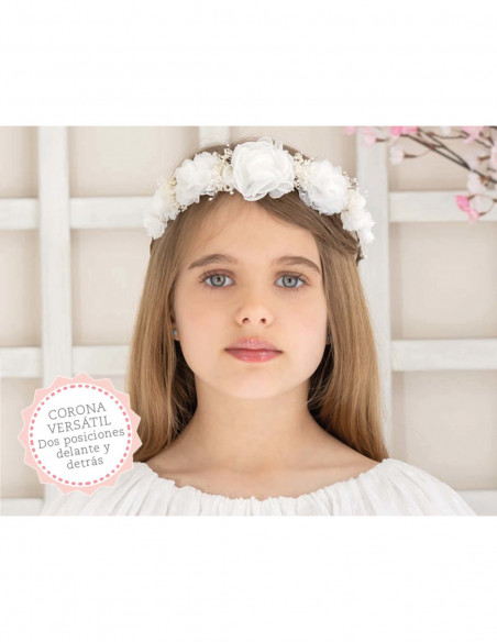 Corona rosas bambula y glitter de Siena Complementos Corona rosas bambula y glitter de Siena Complementos