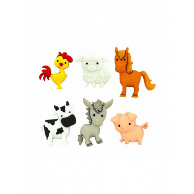 Botones decorativos In the barnyard (6 uds) de Dress it up