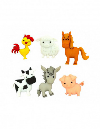 Botones decorativos In the barnyard (6 uds) de Dress it up