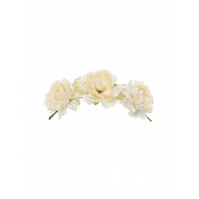 Tocado con flores tonos degradados y gypsophila... 2