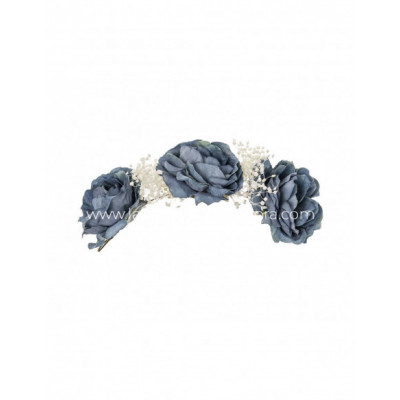 Tocado con flores tonos degradados y gypsophila... 2