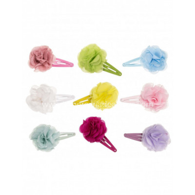 Clip rana con flor tela de Siena complementos - varios...