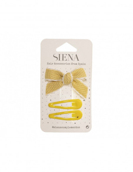 Pinza pico-pato lazo piqué + clips rana (2 uds) de Siena complementos - varios colores