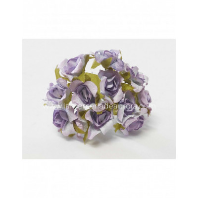 Ramillete rosas de papel y tela (12 uds) - varios colores 2