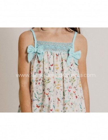 Camisón niña Comunión Colibrí 49587 de Calamaro - detalle