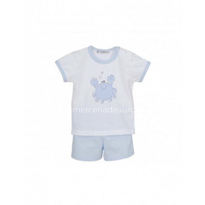 Pijama infantil corto Cangrejo celeste de Calamaro